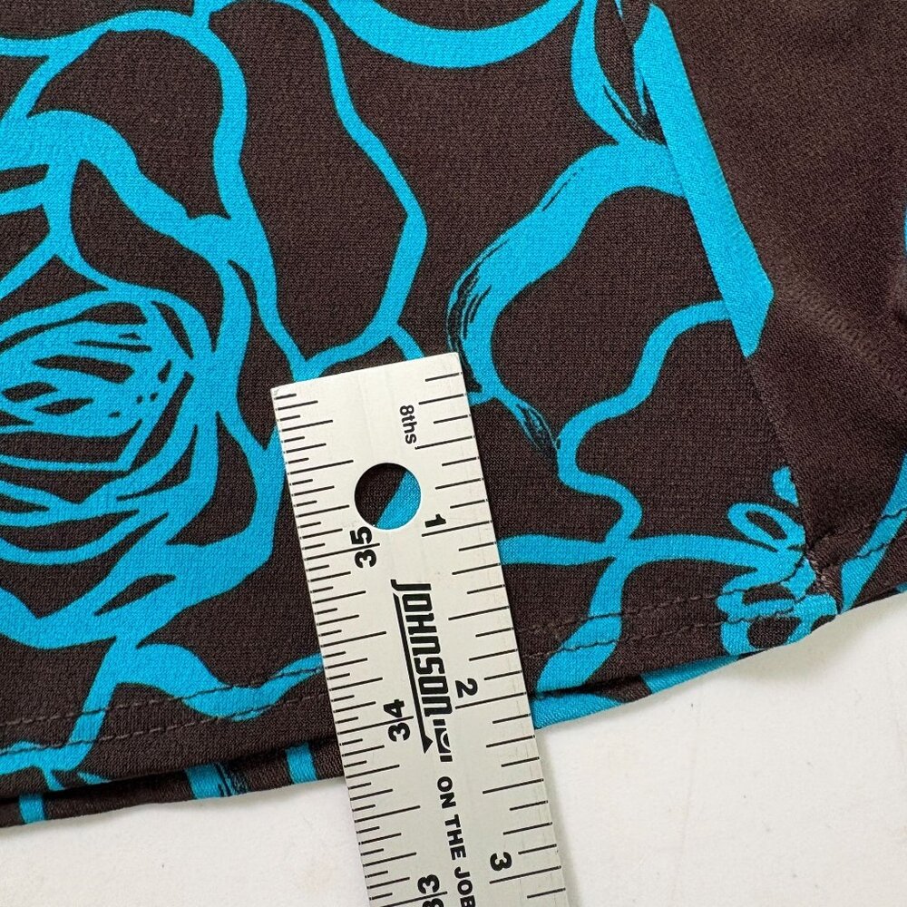 Chicos Dried Fleur Bliss Basque Dress Womens 2 US L Brown Teal Sleeveless NWT - Picture 9 of 9